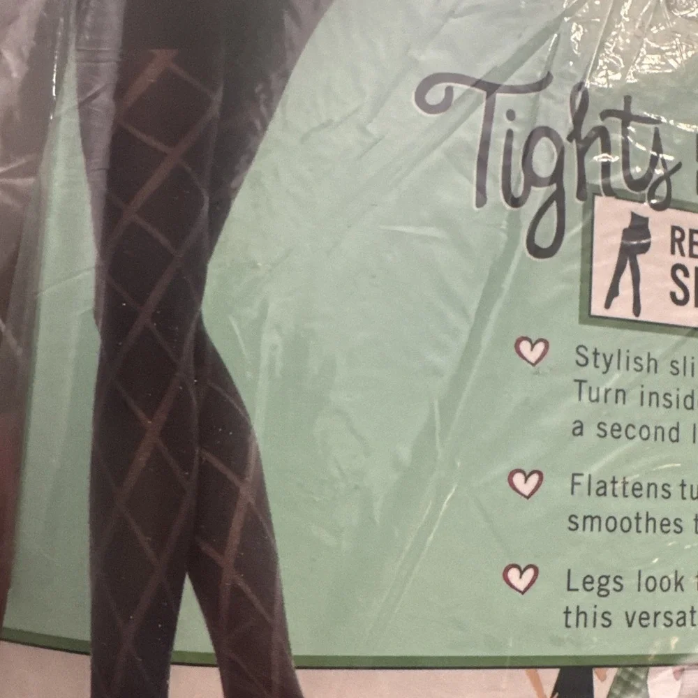 SPANX LOVE YOUR ASSETS FLIPSIDE DIAMOND REVERSIBLE SHAPING TIGHTS Size 2  BLACK